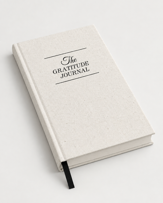 The Gratitude Journal spine and page block view