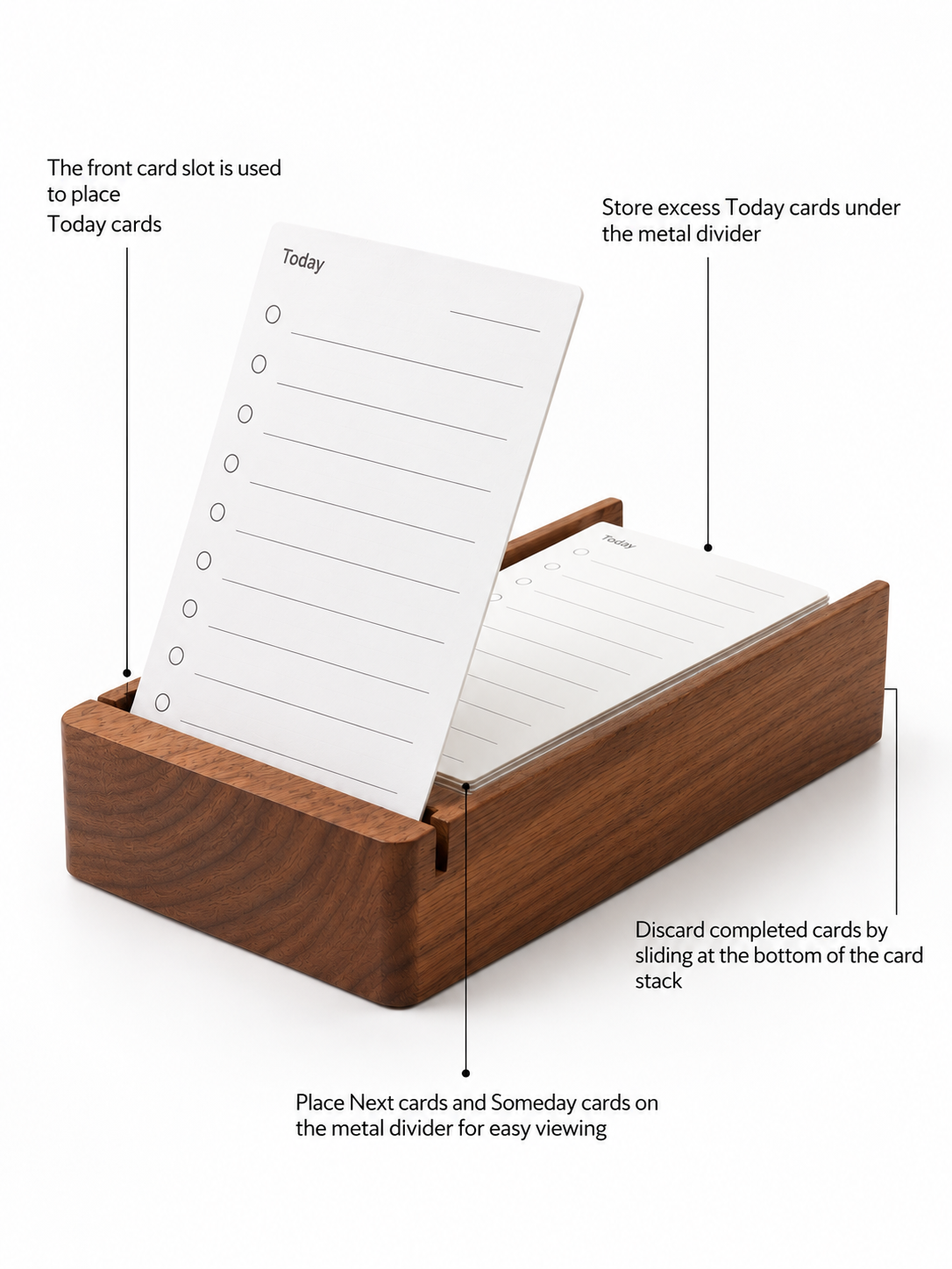 Wooden Desk Note Box
