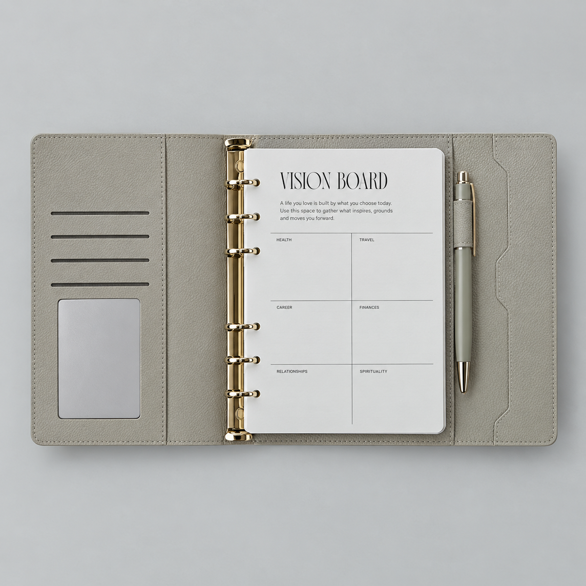 A6 Loose-Leaf Notebook open organiser view