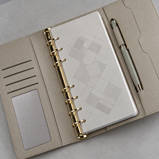 A6 Loose-Leaf Notebook ring and pocket detail