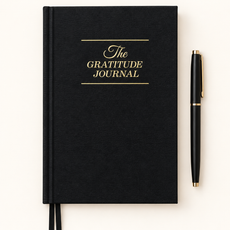Black Gratitude Journal Flat Lay