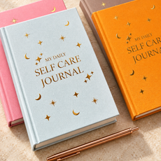 Gold-foil linen journal gift set