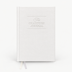 White Gratitude and Prayer Journal front view