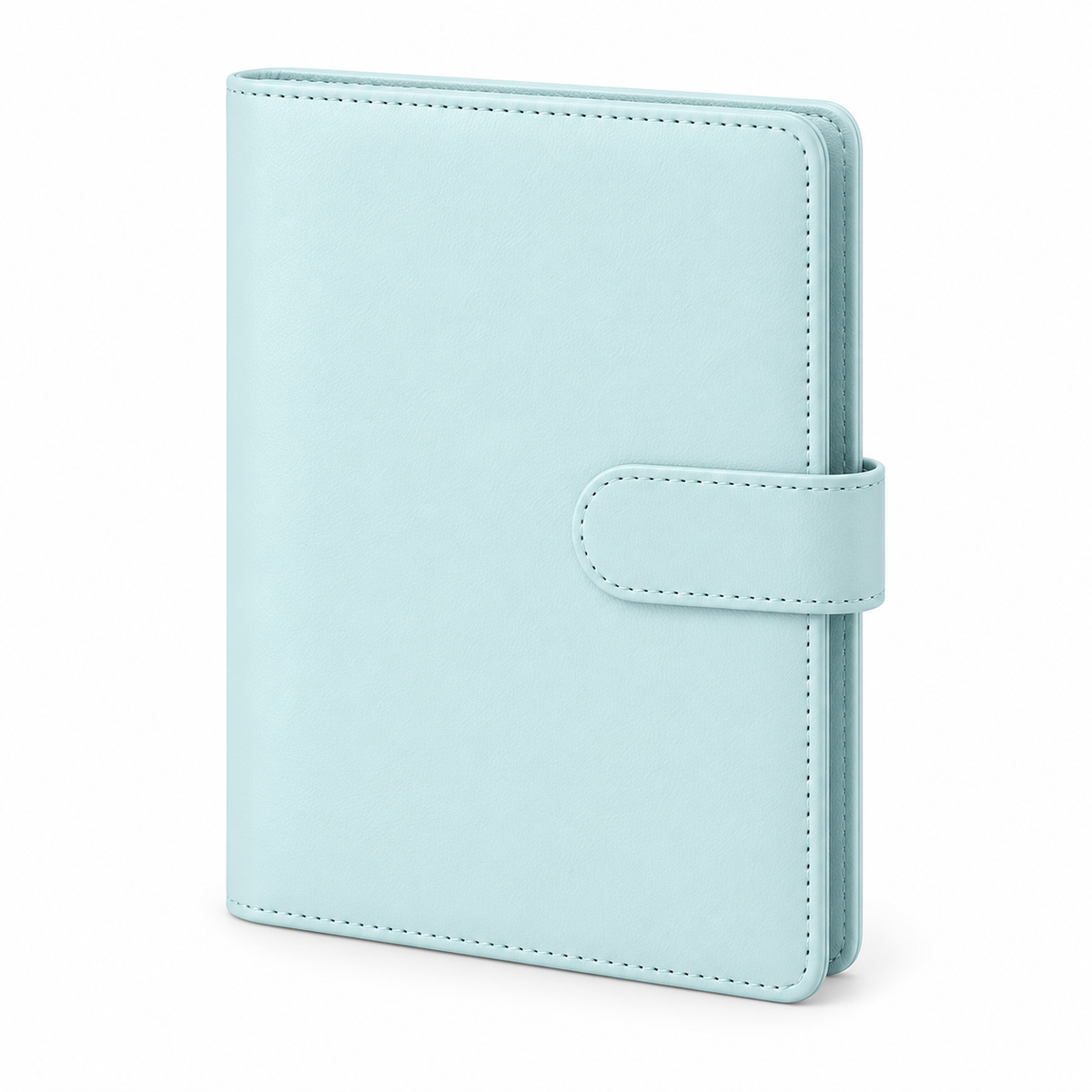 Powder-blue notebook cover on white background
