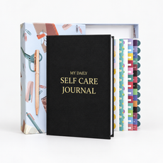 Self-Care Journal Gift Set in black with minimal cover