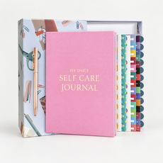 Self-Care Journal Gift Set in pink with minimal cover