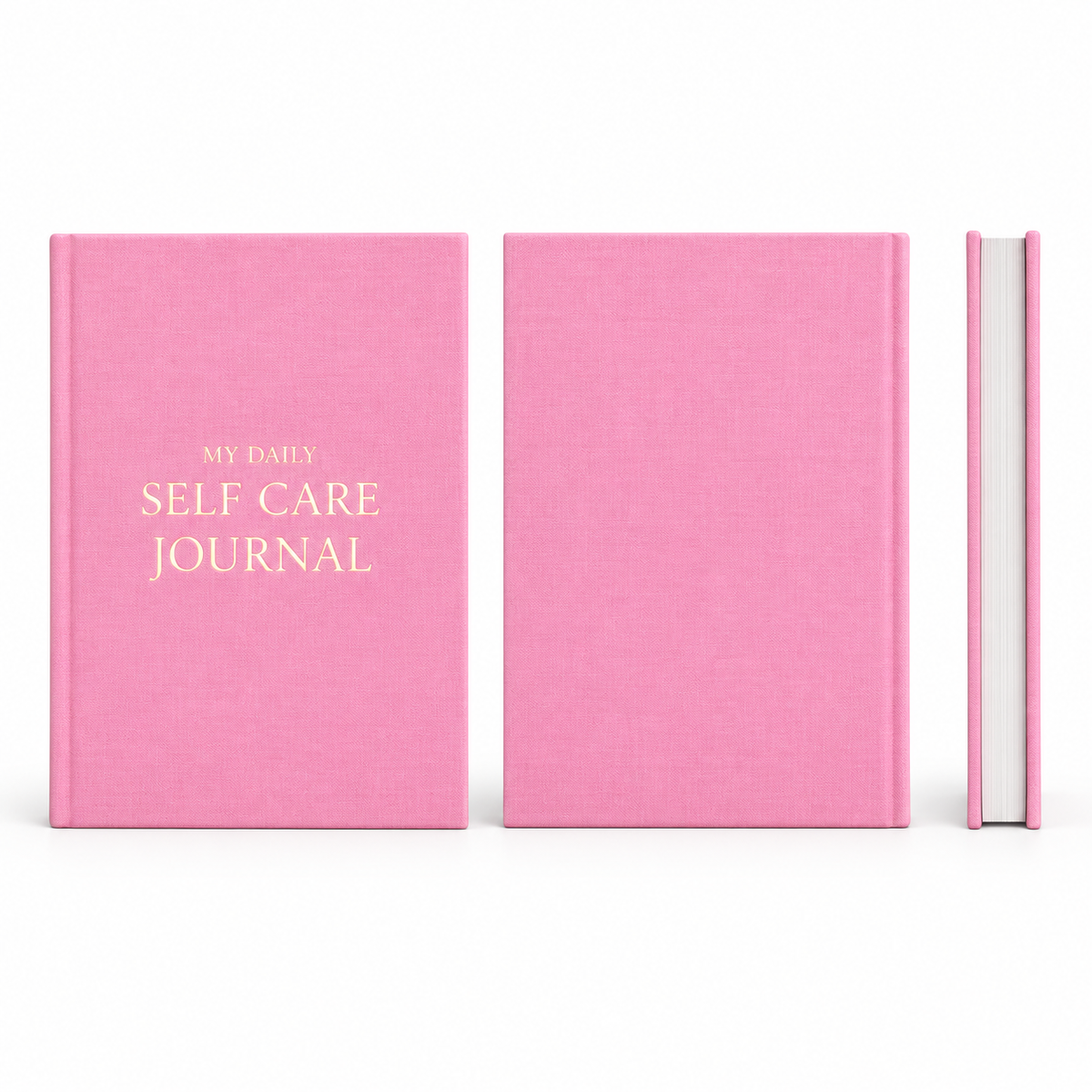 Self-Care Journal Gift Set journal front back and side views