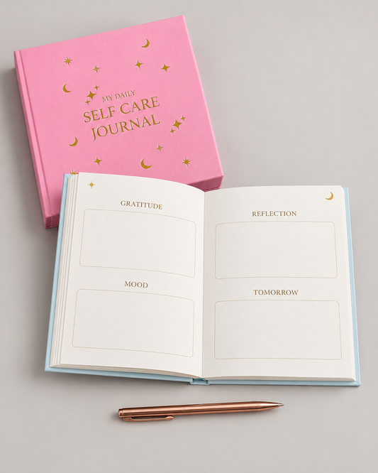 Open self-care journal gift set
