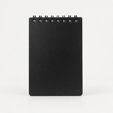 Black Pocket Spiral Notepad front view