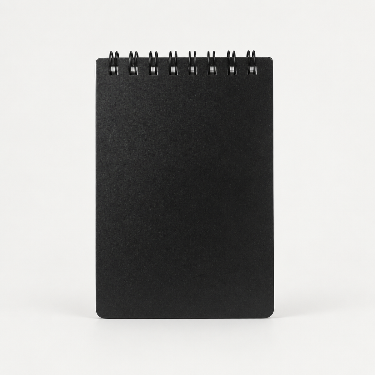 Black Pocket Spiral Notepad front view