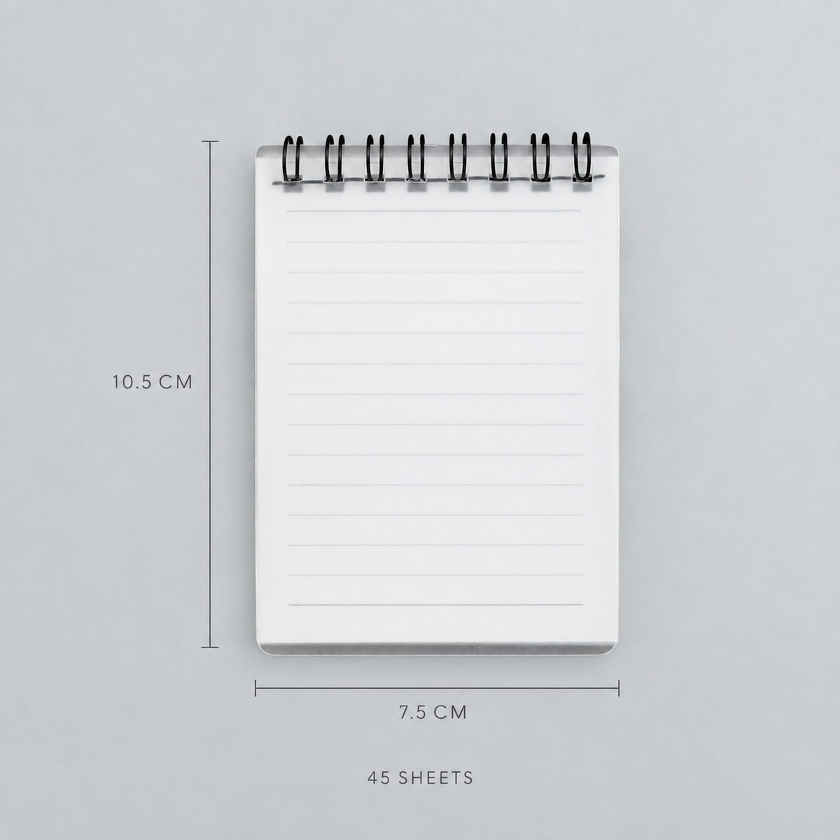 Pocket Spiral Notepad size 7.5 by 10.5 centimetres