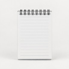 Transparent white Pocket Spiral Notepad front view