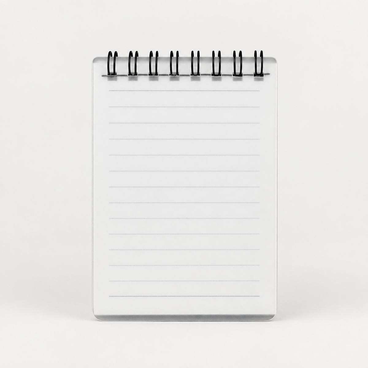 Transparent white Pocket Spiral Notepad front view
