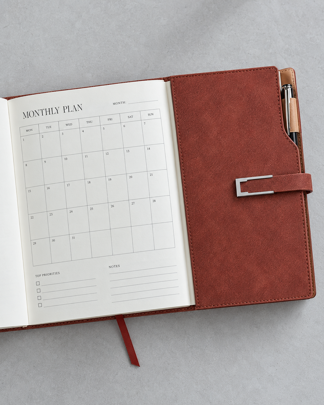 Schedule Planner English calendar pages