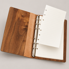 Walnut Journal with Removable Pages