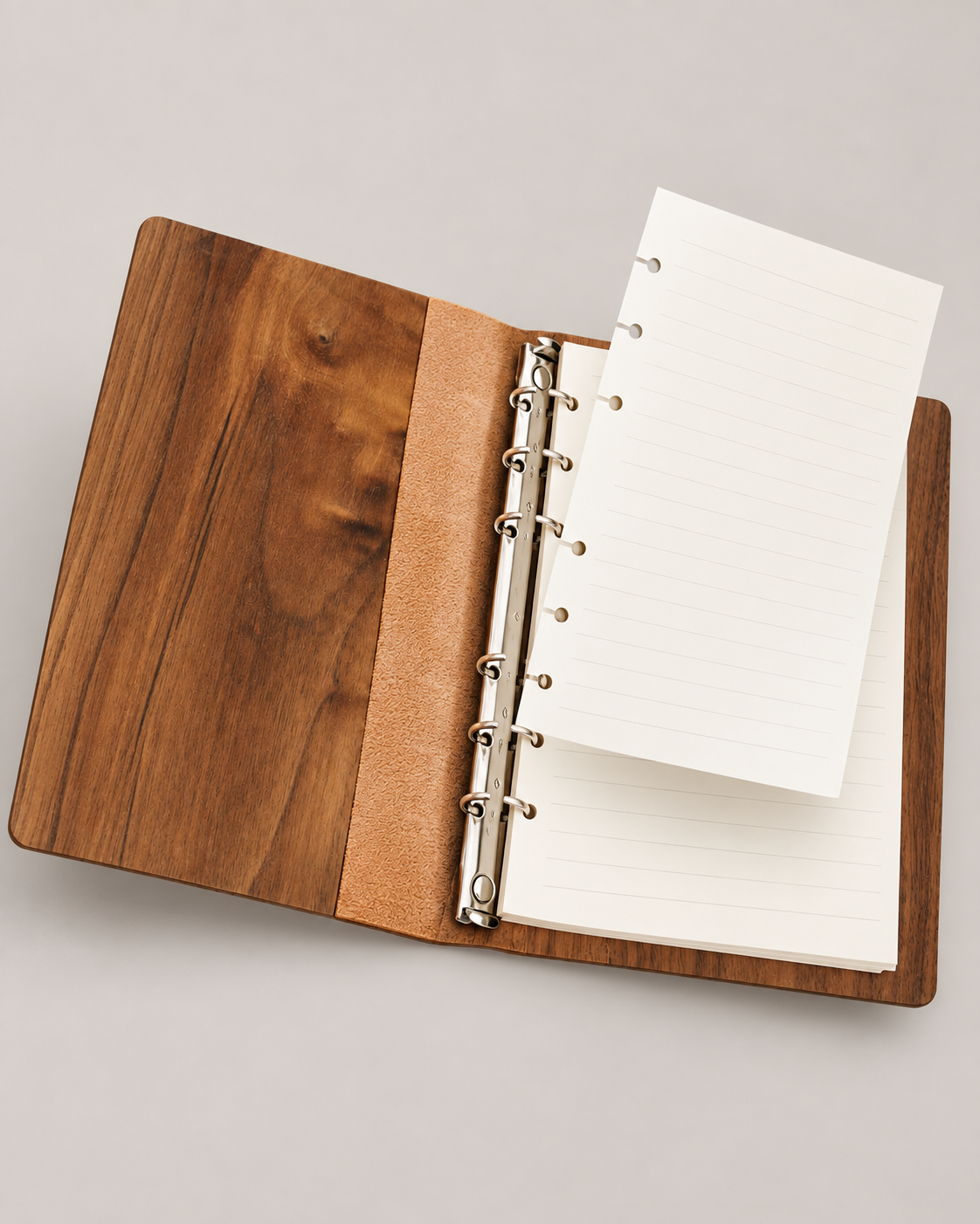 Walnut Journal with Removable Pages